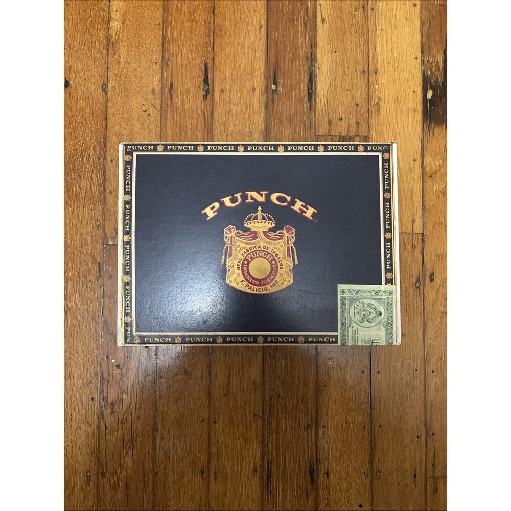 Punch Vintage Empty Cigar Wood Trimmed Box Spanish Honduras 8 X 5.75 X 3 - 55